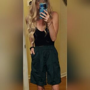 Zara High Rise Poplin Bermuda Shorts